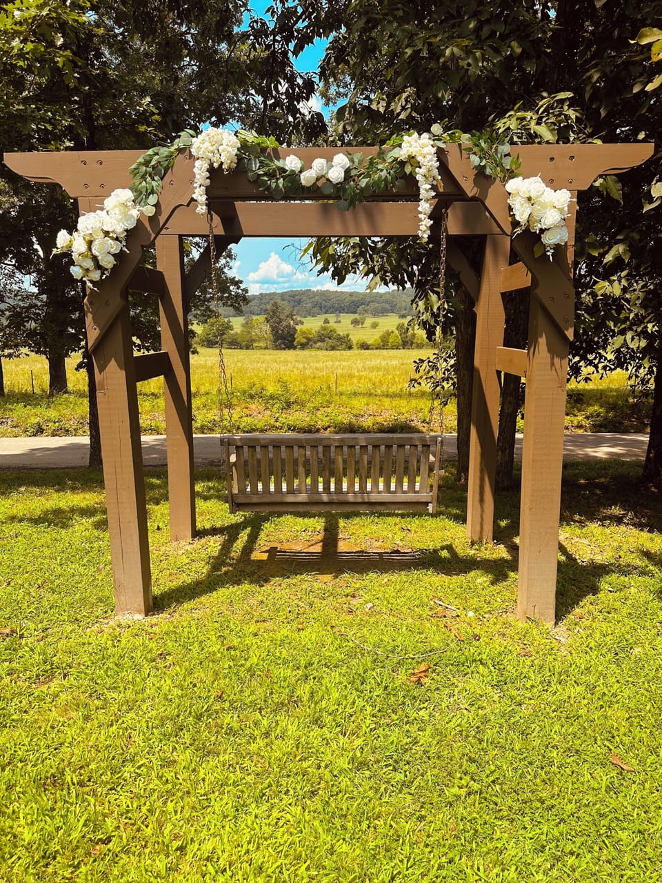 Porch Swing in yard