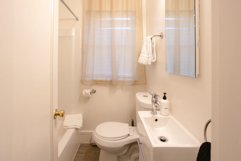 Bright and clean bathroom with modern essentials