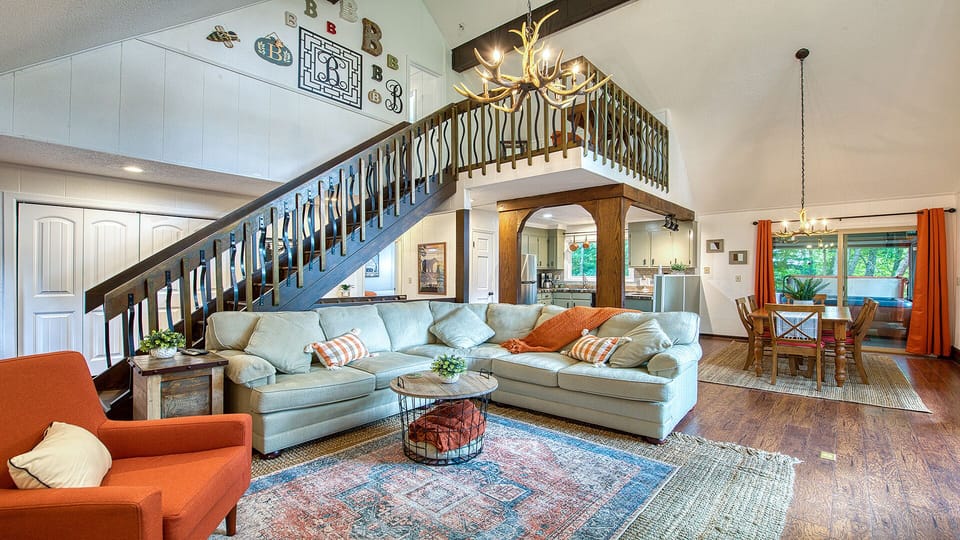 The open concept lends itself to memory-making in the mountains of Maggie