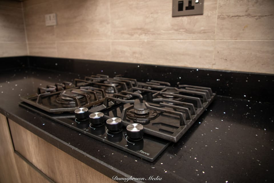 Apartment | Private kitchen | Fridge, microwave, oven, electric kettle