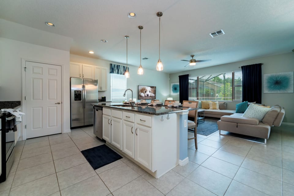view of kitchen and living room