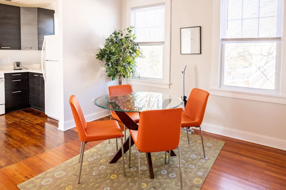 Simple, chic, and cozy—seating for 4 makes every meal feel special.