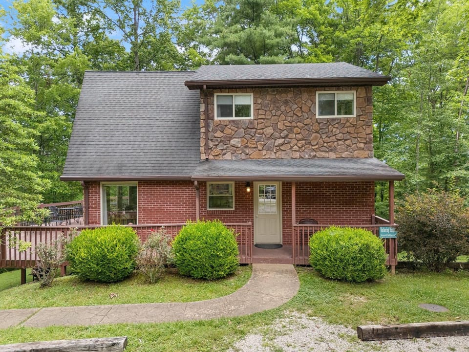 Wuthering Heights front porch and lush greenery