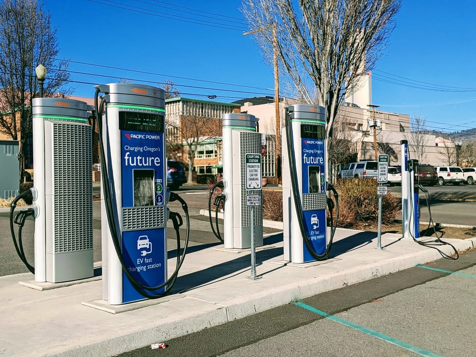 Public EV charging station located 4 blocks from the house