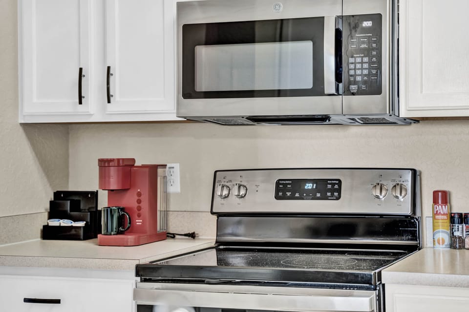 Making your Breakfast with Keurig coffee maker with a new stove and microwave