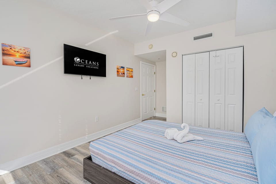 Queen Bed and Smart TV