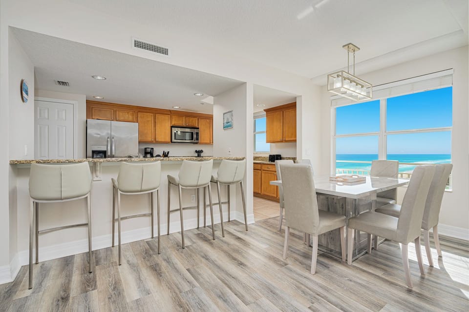 Dining area with an ocean view