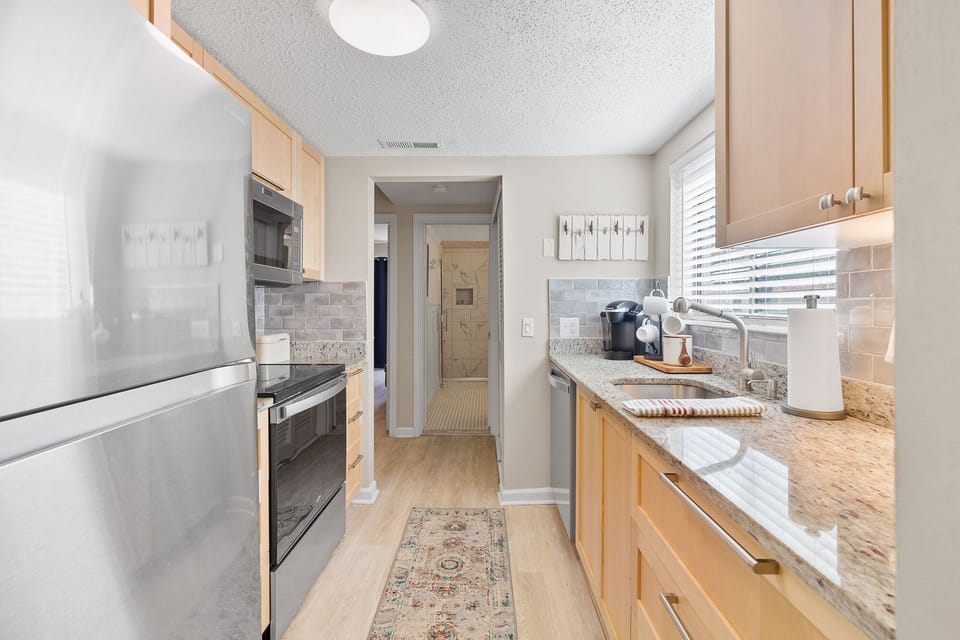 Nicely appointed full kitchen. 
Also, a drip coffee maker & Keuig.