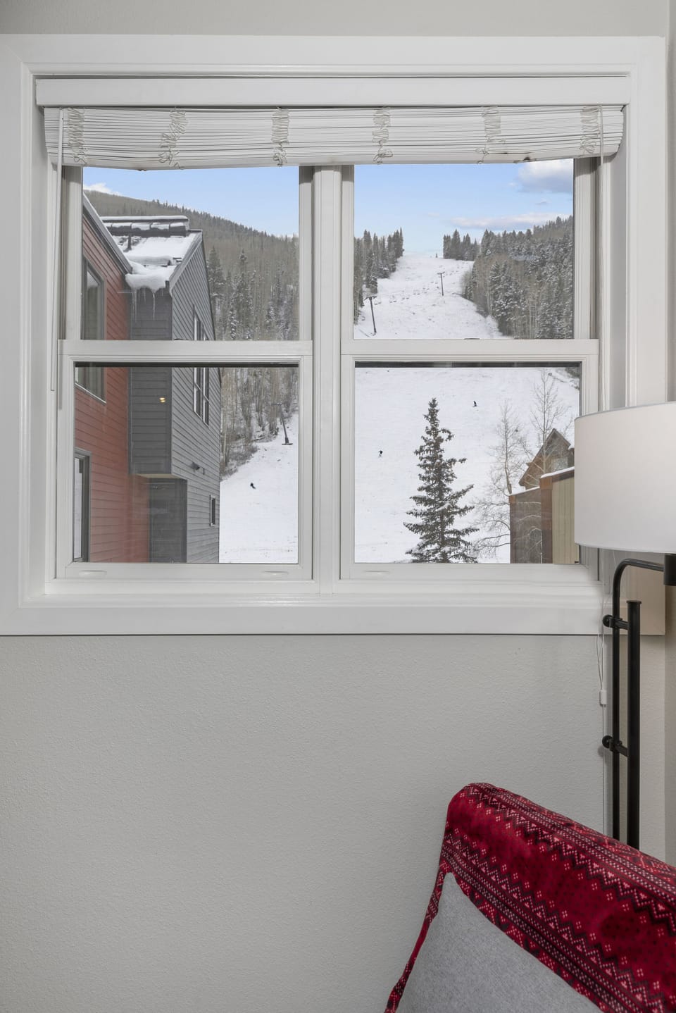 Enjoy the fire and watch the skiers come down Stumper run!