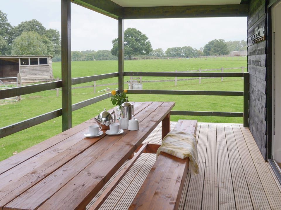 Terrace | Larch Lodge - Broad View Farm, Blacknest, near Alton