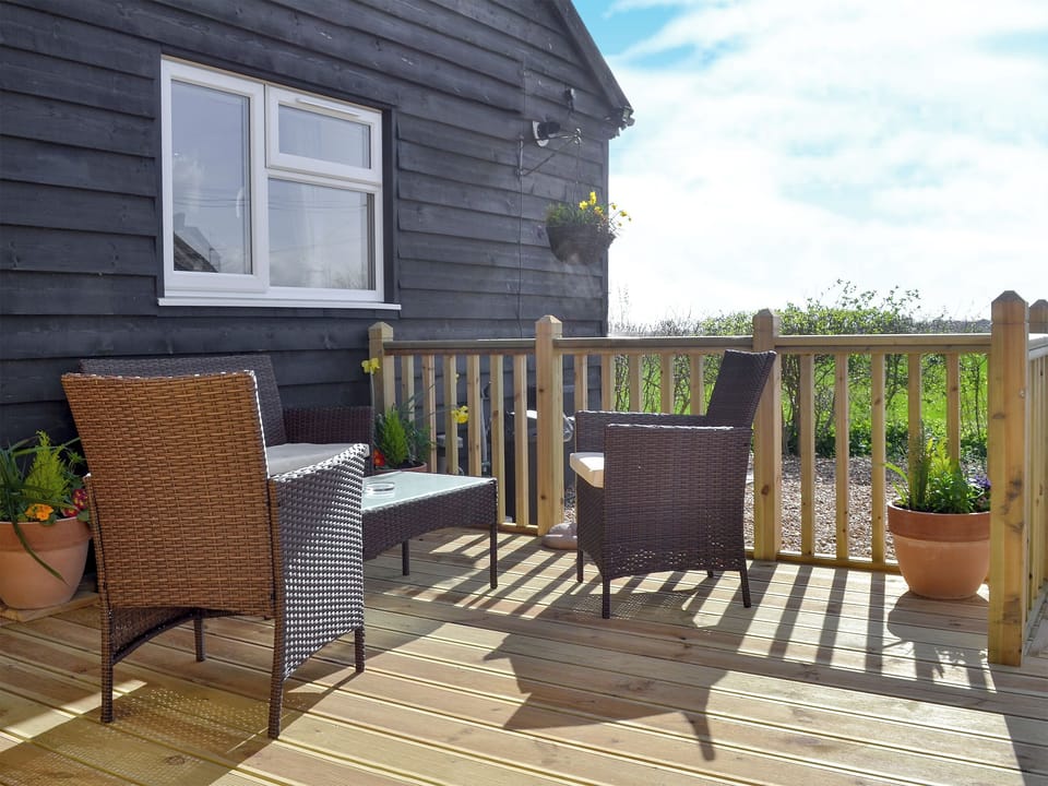 Delightful decking area | Reed Lodge - Wood Fen Lodges, Little Downham, near Ely