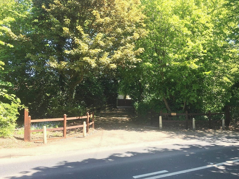 Coach House is 60 yards inside this drive entrance on your left hand side | The Coach House, Holt