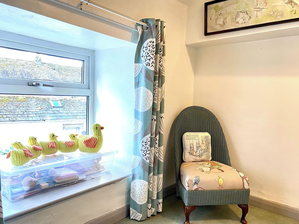 Upstairs landing with Jemima Puddle Duck and other Beatrix Potter books | Jemima&rsquo;s Cottage, Bassenthwaite