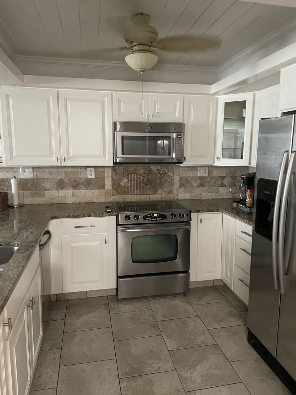 Kitchen fully stocked with pantry