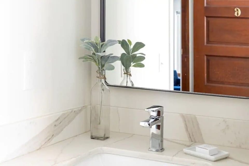 Stone countertops in the bathroom