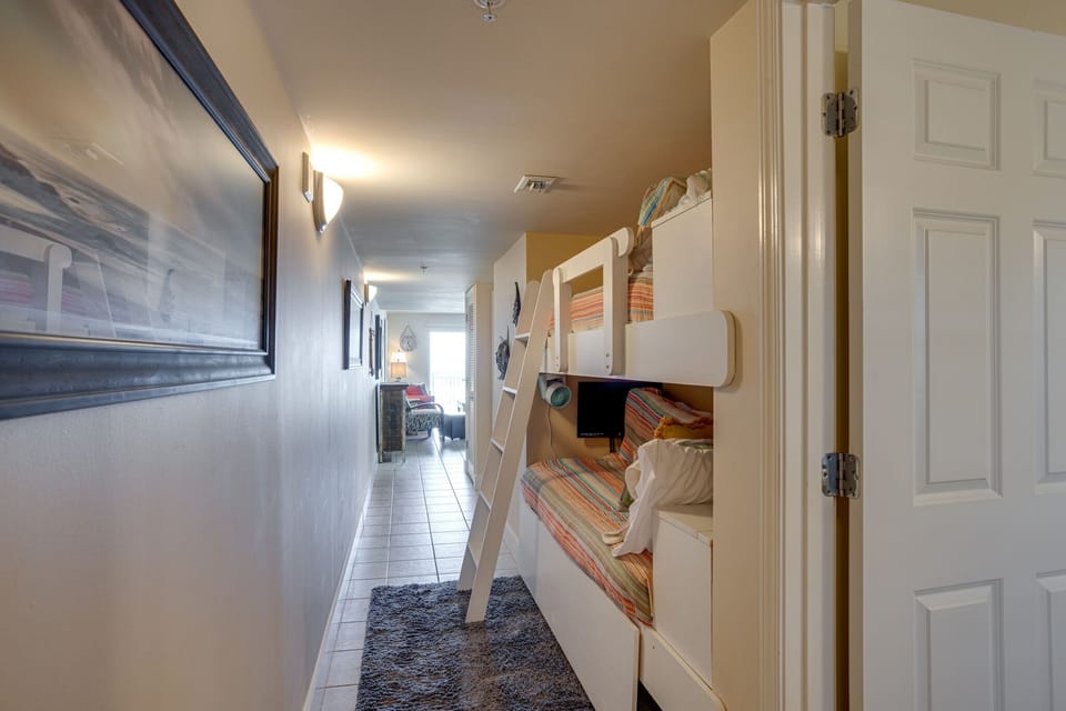 Hallway bunks with personal smart tvs 