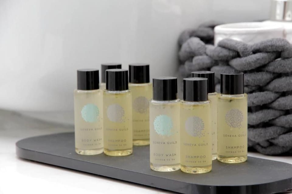 Shower, bidet, soap, shampoo