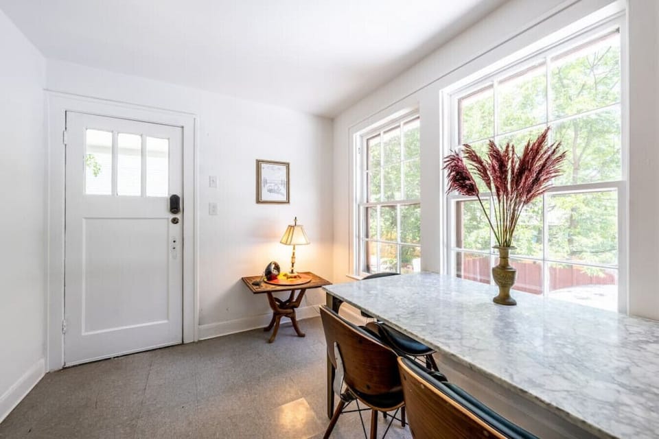 Extra door for access to kitchen area