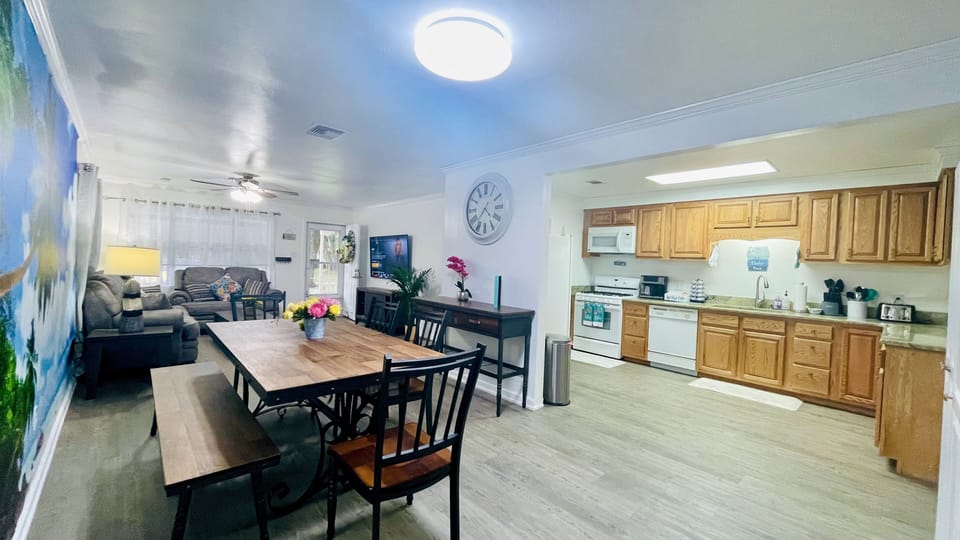 Open kitchen dining area