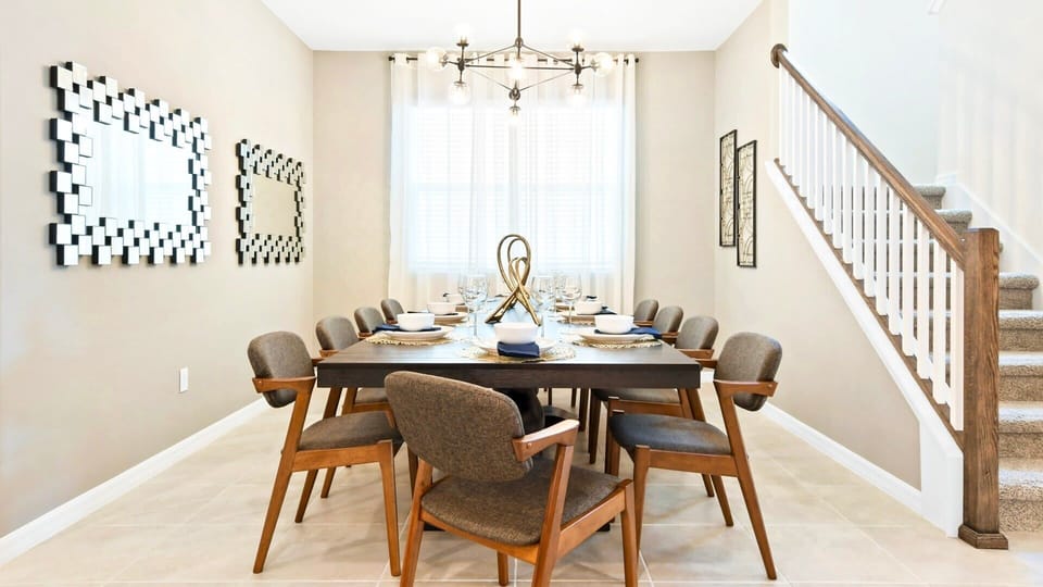 Dining Area: Spacious elegance with a 10-seater dining table.
