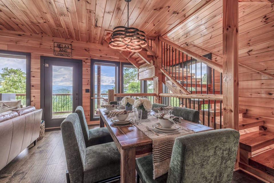 Incredible mountain views from main level and upper level 