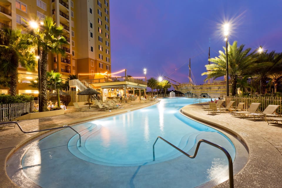 Have an evening dip in the outdoor pool.