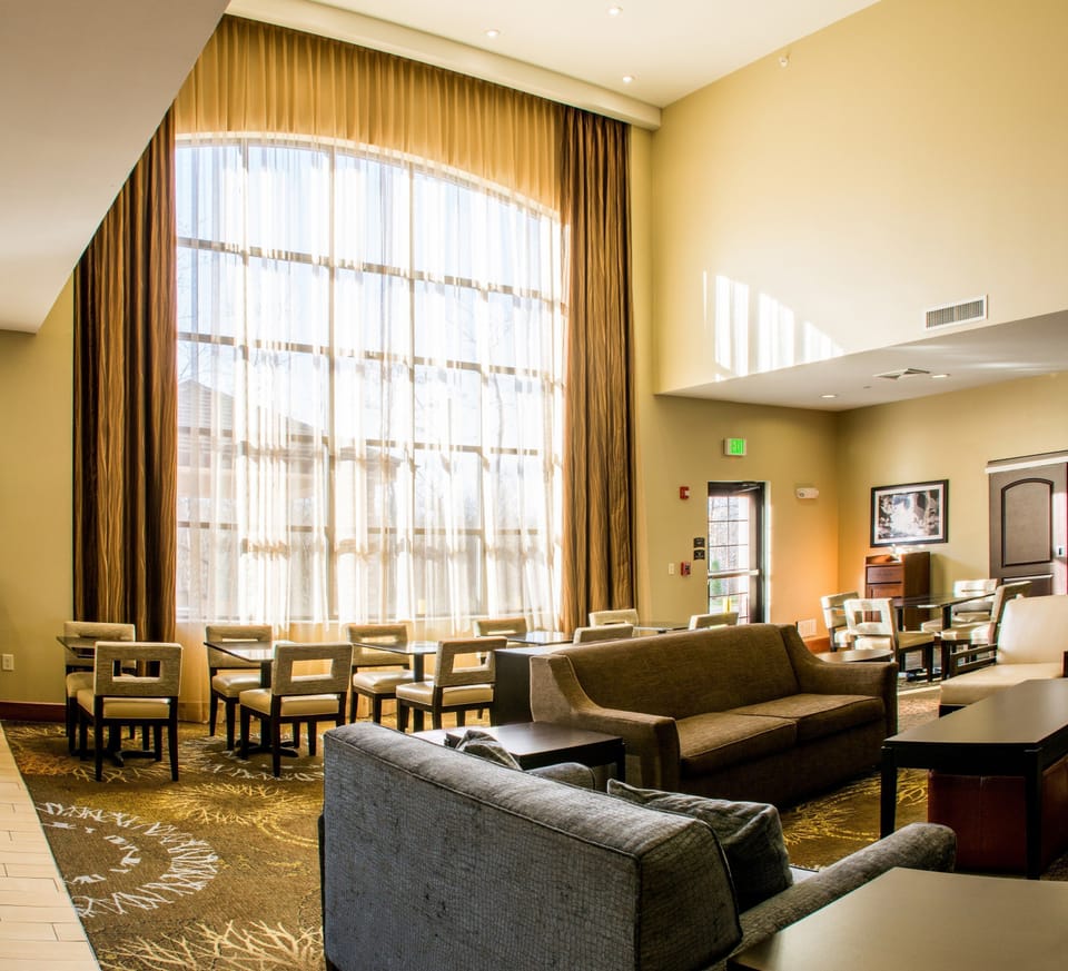 Catch up with loved ones in the common areas.