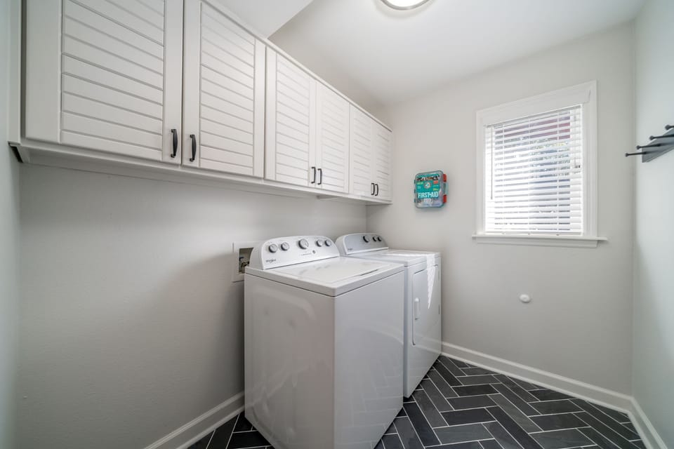 Walk-in Laundry Room with large capacity washer & dryer