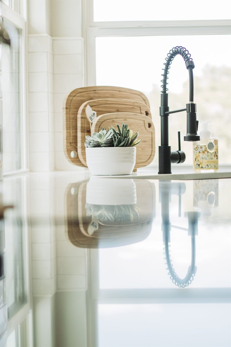 Enjoy the sunsoaked kitchen in the morning while making your coffee.