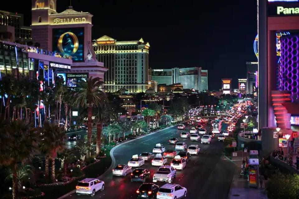 S. Las Vegas Blvd, abutting MGM Grand, is a busy hub of Strip nightlife