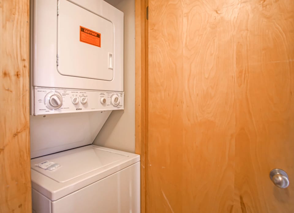 Stacked washer/dryer in the condo