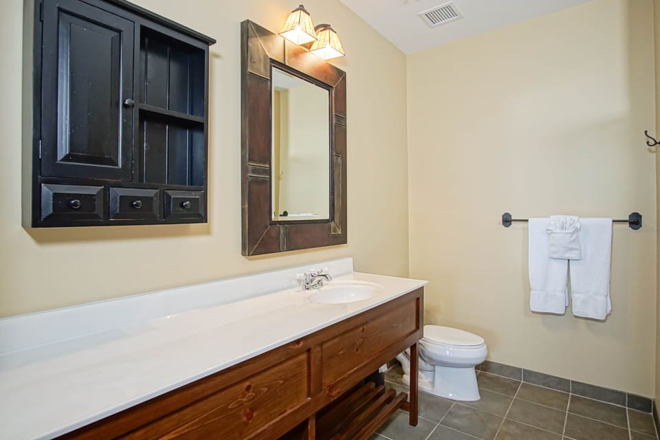 The master bathroom