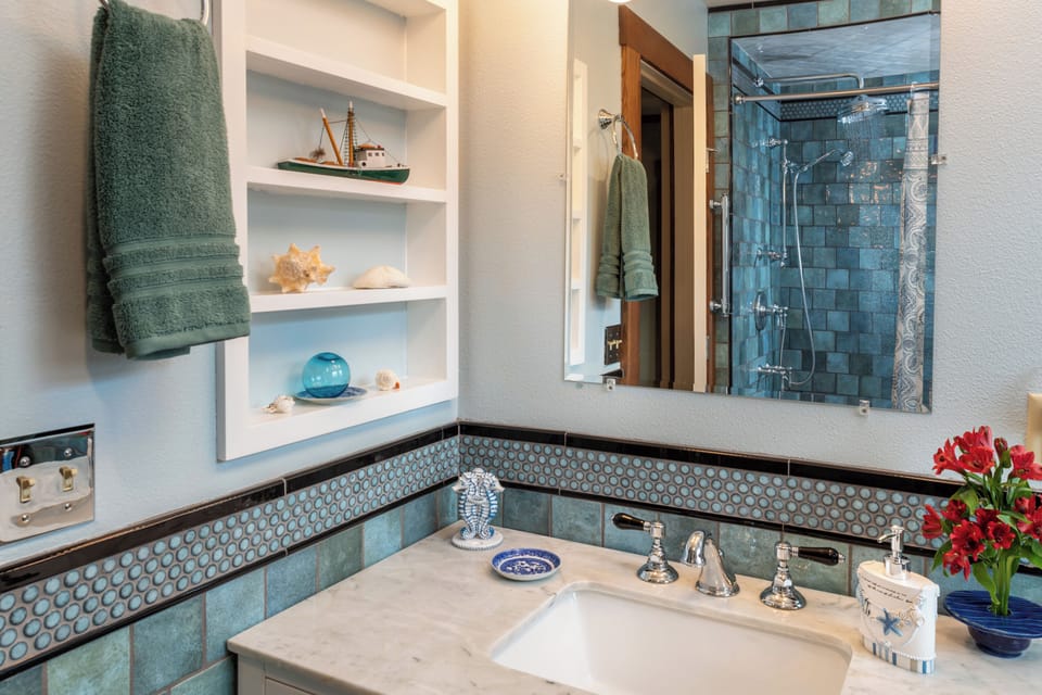 1 of 2 beautifully renovated bathrooms with shower & tub - Pamper yourself with this beautifully renovated bathroom and shower/ tub.