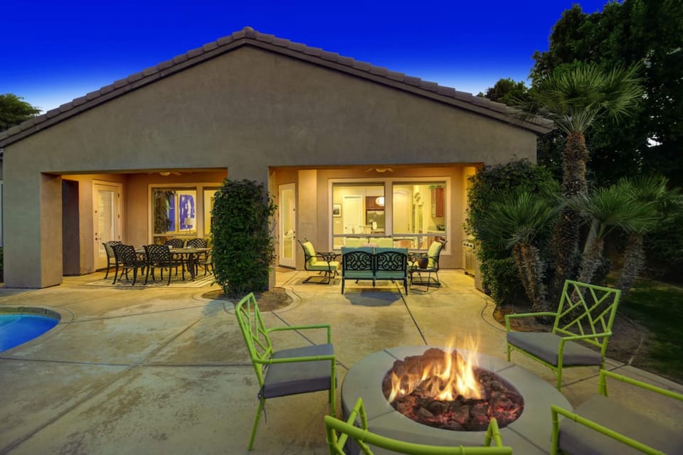 Patio with firepit.