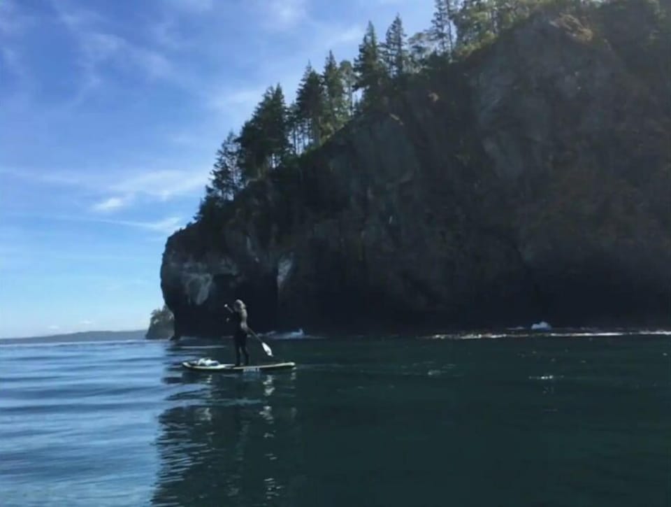 Stand up paddle boarding at nearby Freshwater Bay in the Strait Of Juan De Fuca.