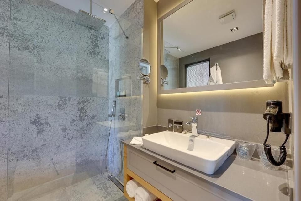 Standard Double Room | Bathroom | Shower, rainfall showerhead, eco-friendly toiletries, hair dryer