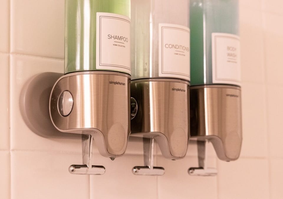 Don't panic - soap and shampoo are at hand.