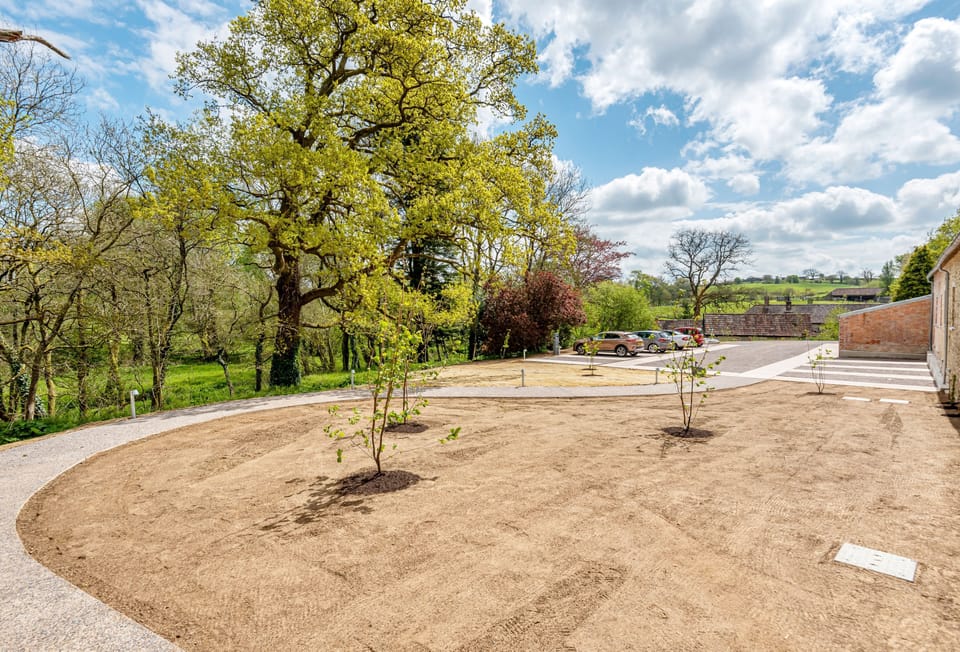 Lookout, near Dorchester: The car park with electric charging points