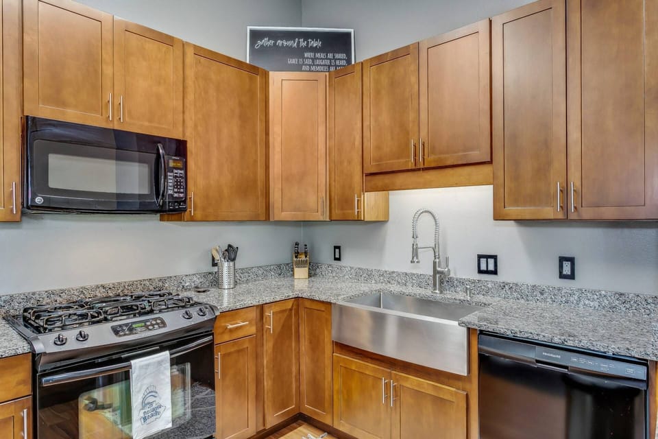 Kitchen with granite countertops
