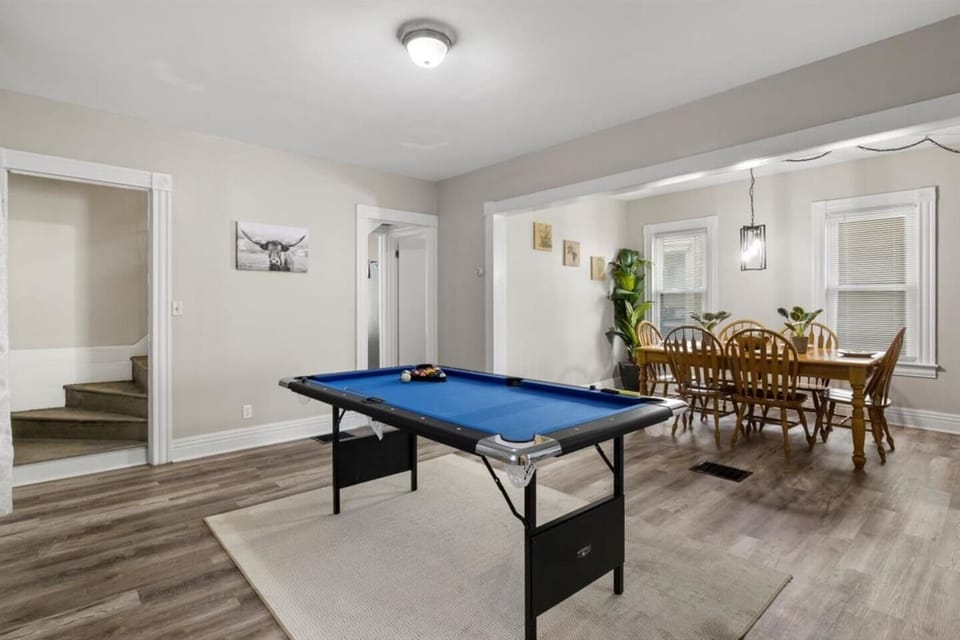 Play some pool downstairs 