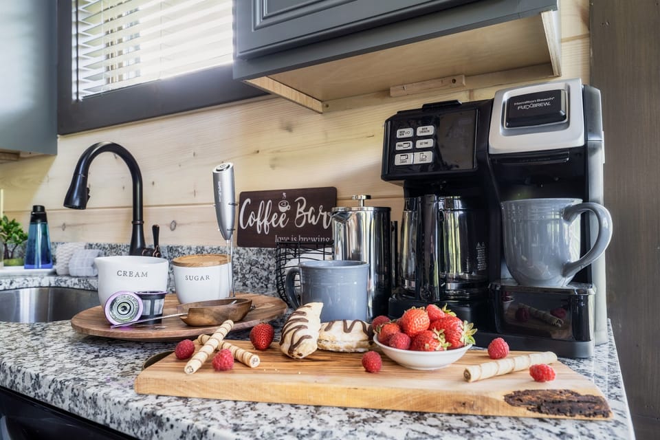 Start your day off right with our fully stocked coffee bar! #coffeeplease