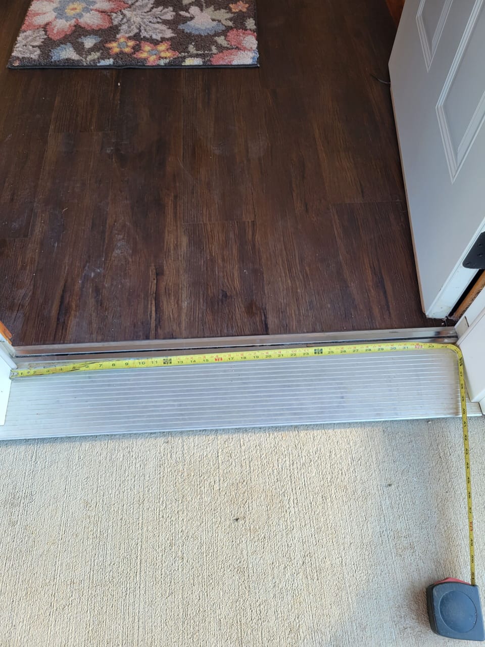 Wide opening of front door