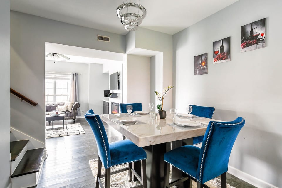Gather around for memorable family dinners in this inviting dining area!