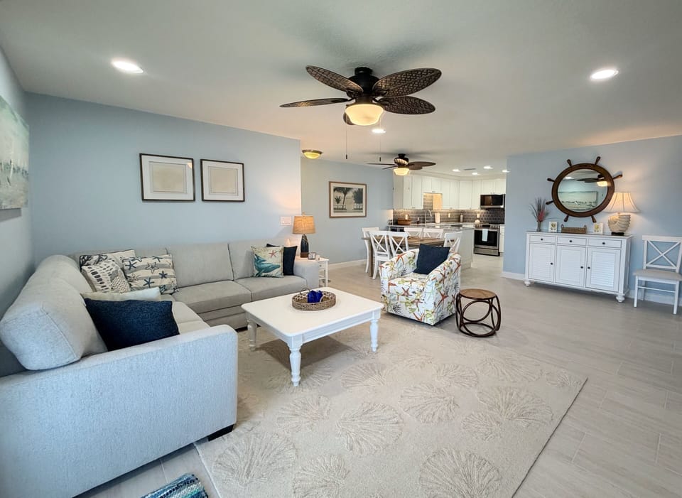 View of the living room from the sliding glass door. - View of the living room from the sliding glass door.