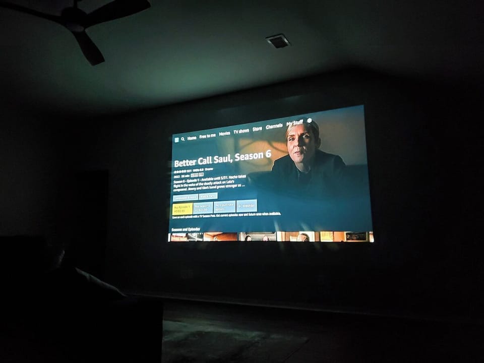 Upstairs living room #2 with projector TV for movie night