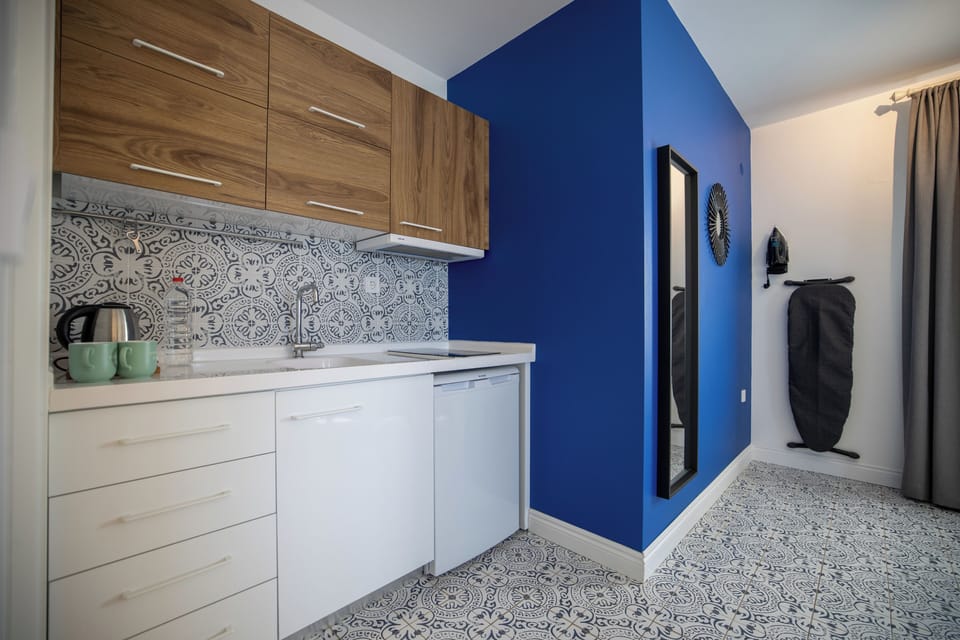 Standard Apartment No balcony | Private kitchen | Mini-fridge, stovetop, cookware/dishes/utensils