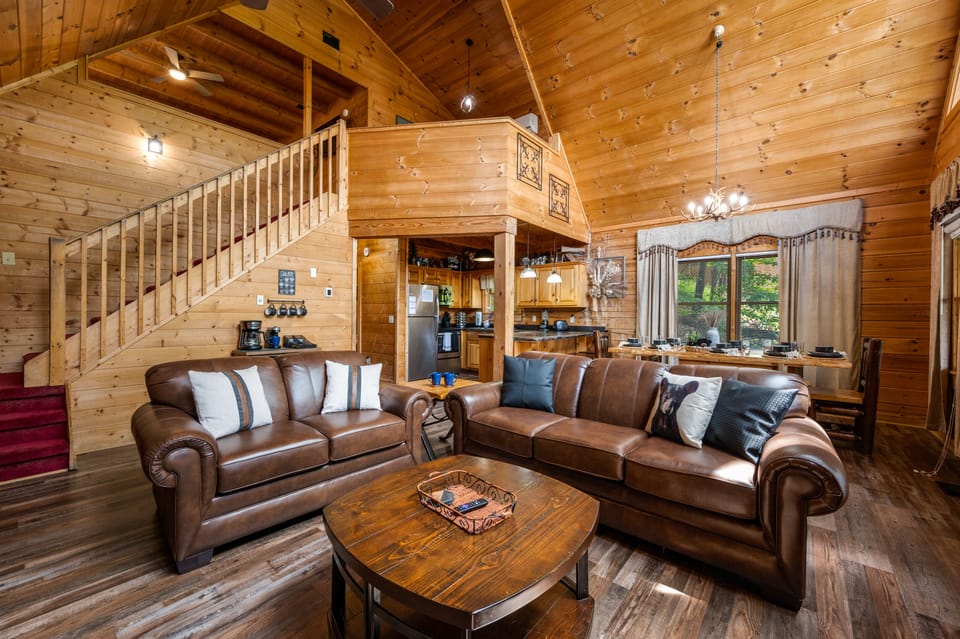 Stairs from the main level to the loft.