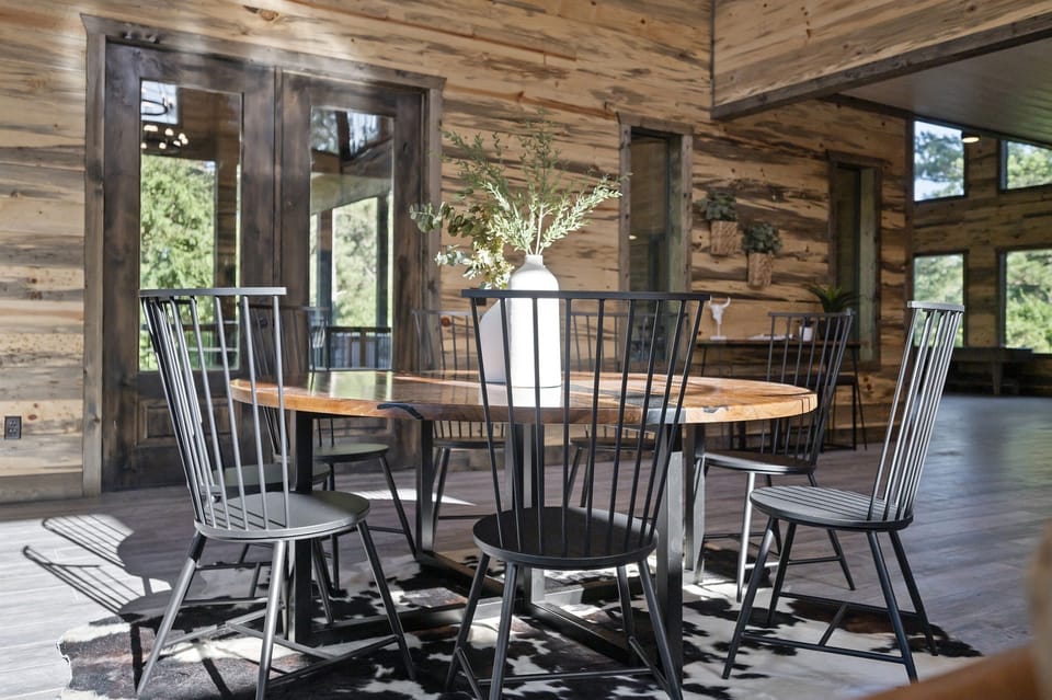 Share a meal with your loved ones around this custom dining table seating for 8+