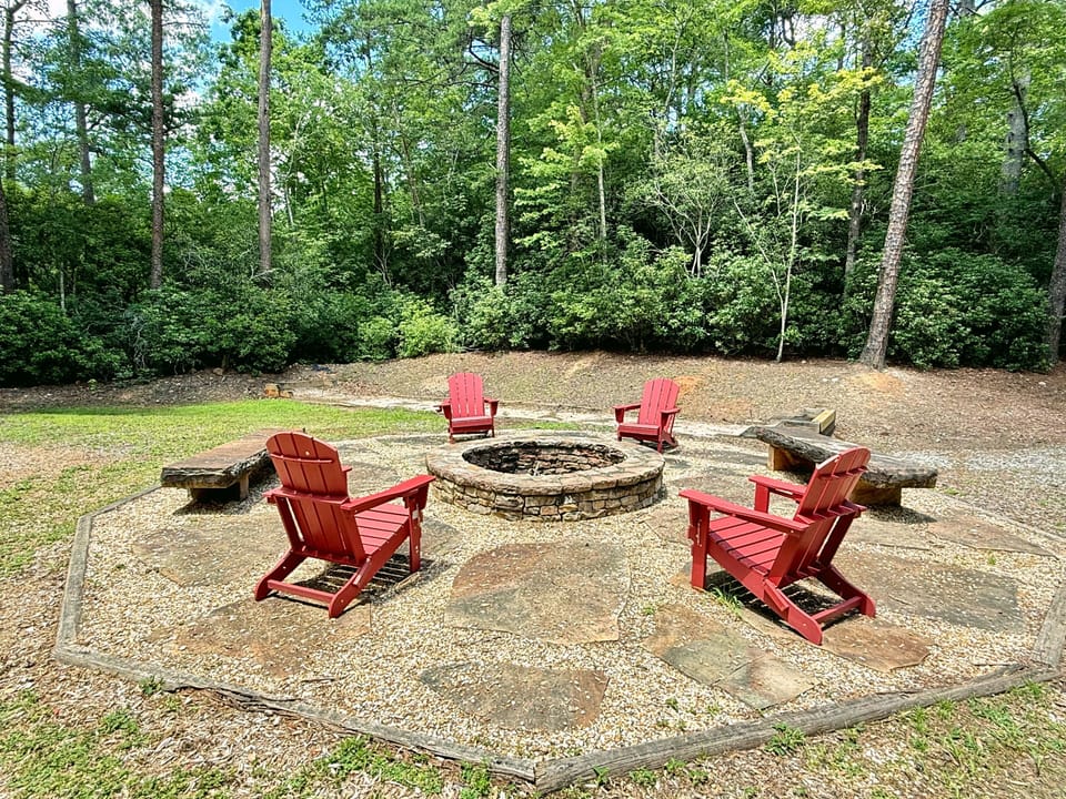 Large raised fire pit in common area