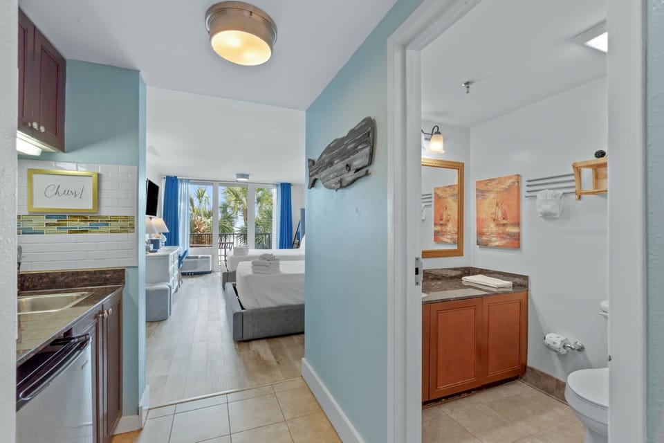 Kitchenette and bathroom